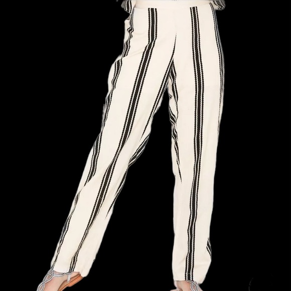 Noisy May linen striped trouser pants Sz 8 - Picture 1 of 14